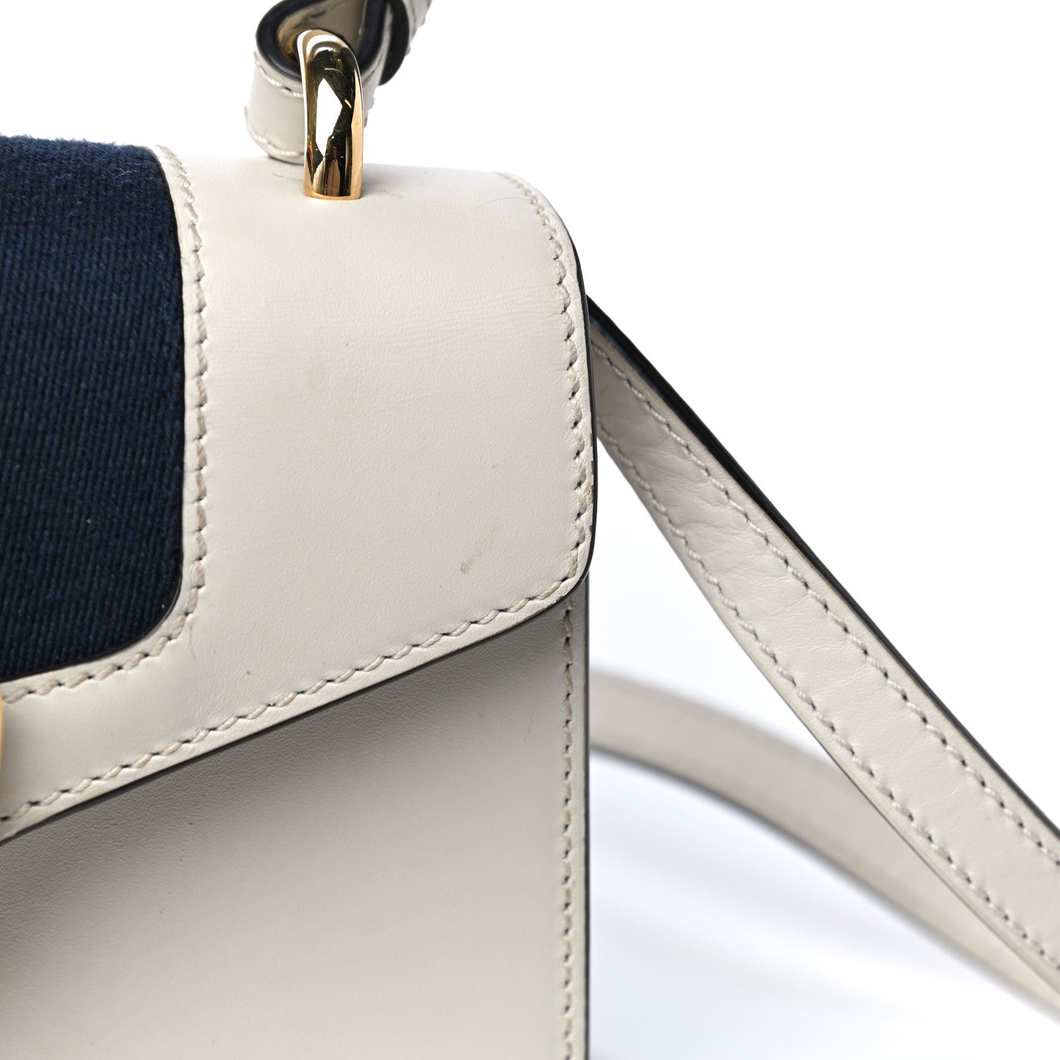 Gucci Calfskin Mini Sylvie Top Handle Bag White 14 of 22