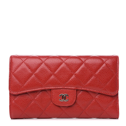Chanel Caviar Quilted Large Flap Wallet Red 1 of 7
