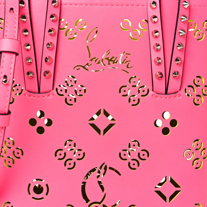 Christian Louboutin Calfskin Perforated Cabata Tote Pink Red 7 of 10