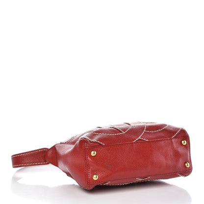 Chanel Caviar CC Stitched Shoulder Bag Red 4 of 12