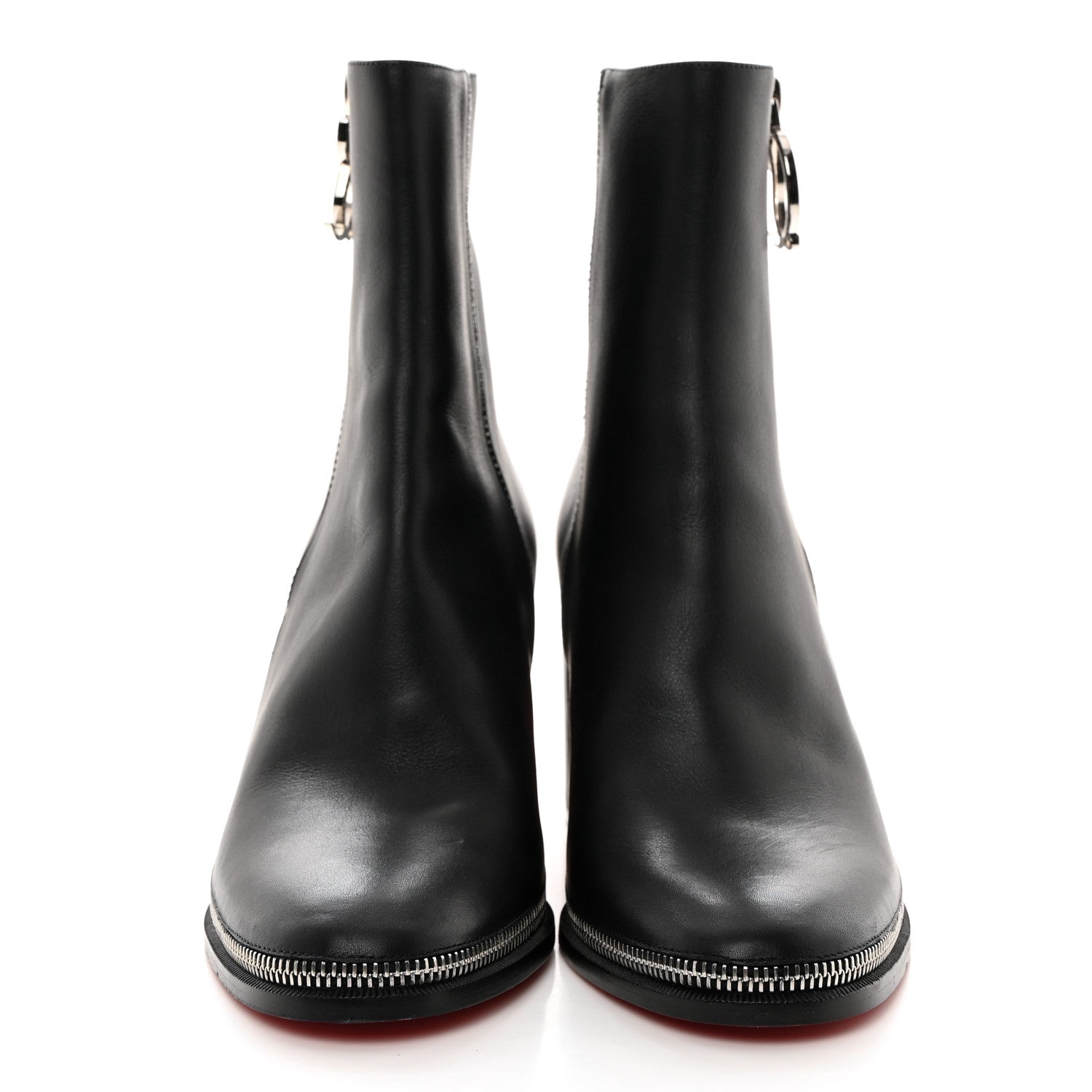 Christian Louboutin Calfskin CL Zip 70 Ankle Bootie 38 Black 2 of 7