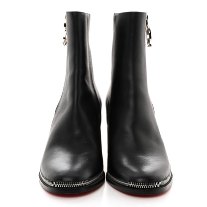 Christian Louboutin Calfskin CL Zip 70 Ankle Bootie 38 Black 2 of 7