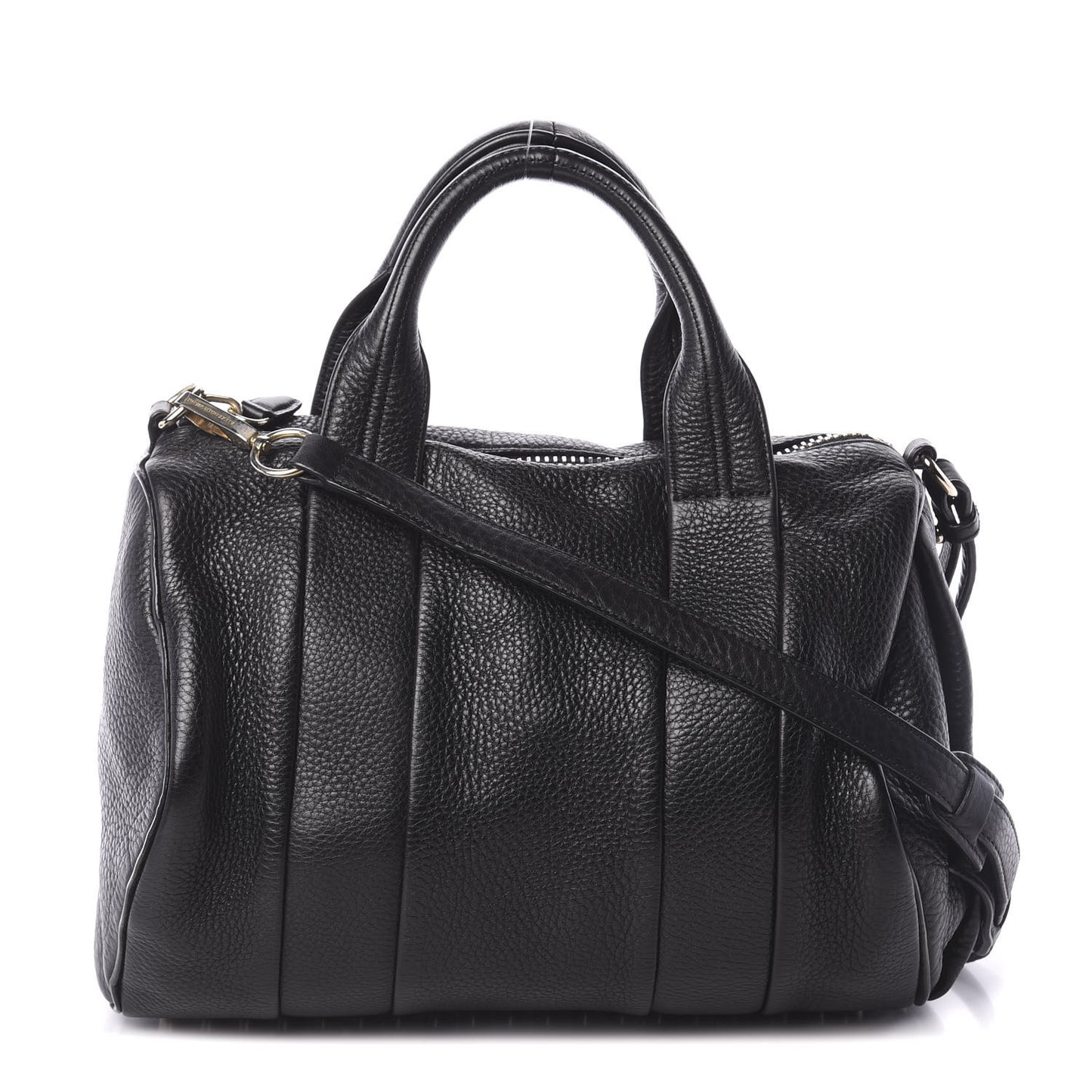 Pebbled Lambskin Rocco Black Rose Gold Hardware