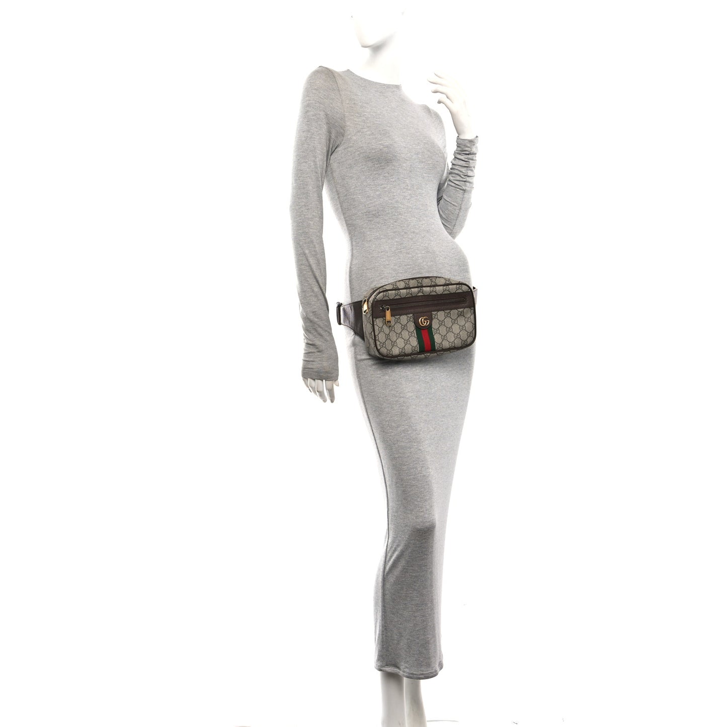 Soft GG Supreme Monogram Medium Ophidia Belt Bag Dark Brown