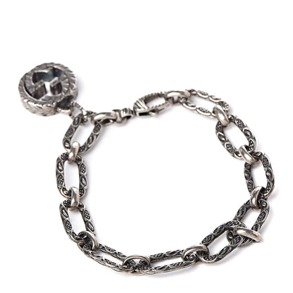 Gucci Sterling Silver Textured Interlocking G Charm Bracelet 3 of 5
