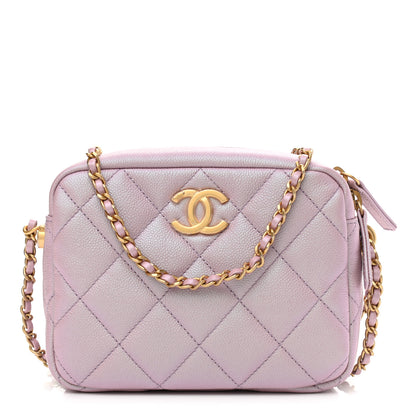 Chanel Iridescent Caviar Quilted Mini My Perfect Camera Case Pink 1 of 11