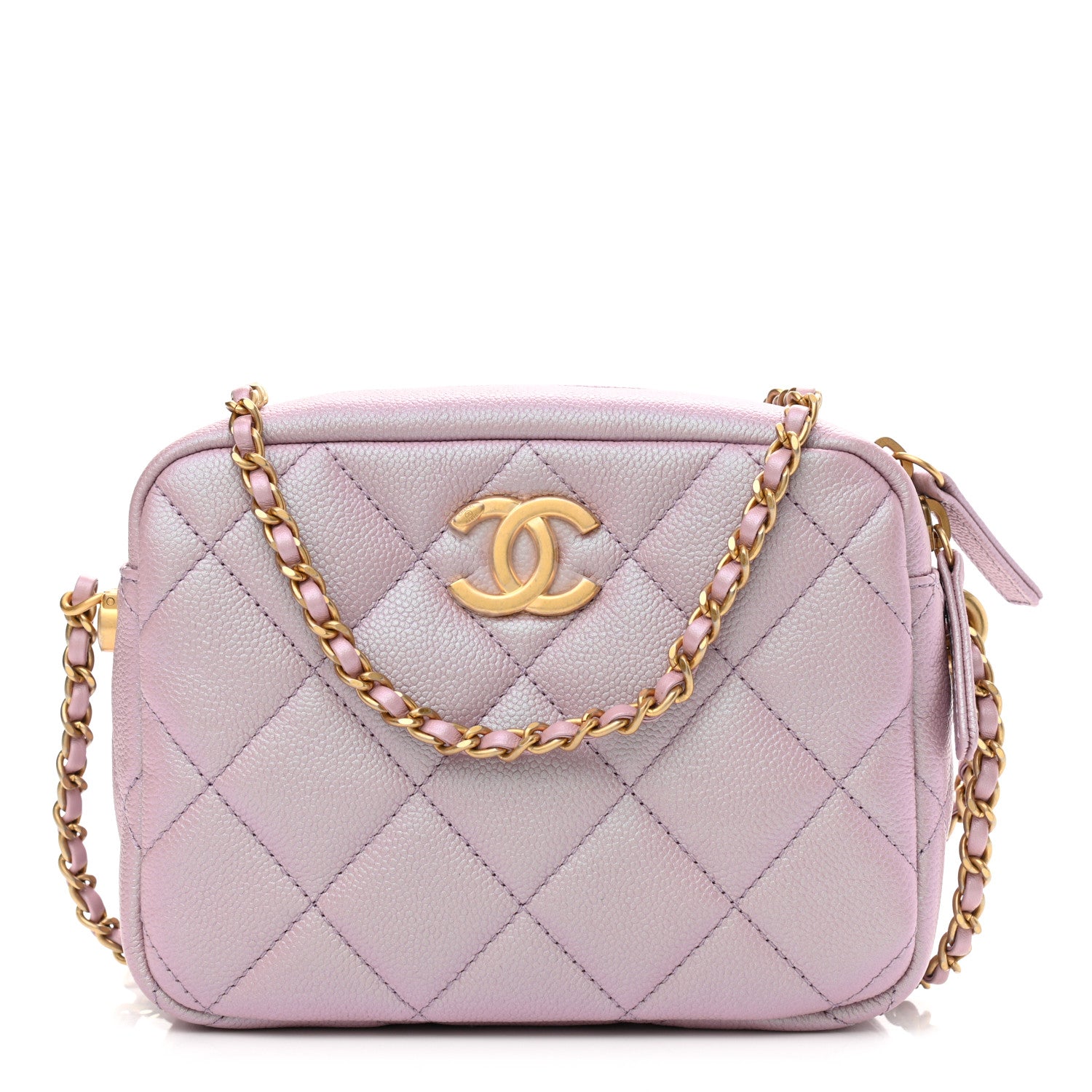Chanel Iridescent Caviar Quilted Mini My Perfect Camera Case Pink 1 of 11