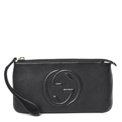 Gucci Pebbled Calfskin Soho Wristlet Black 1 of 13