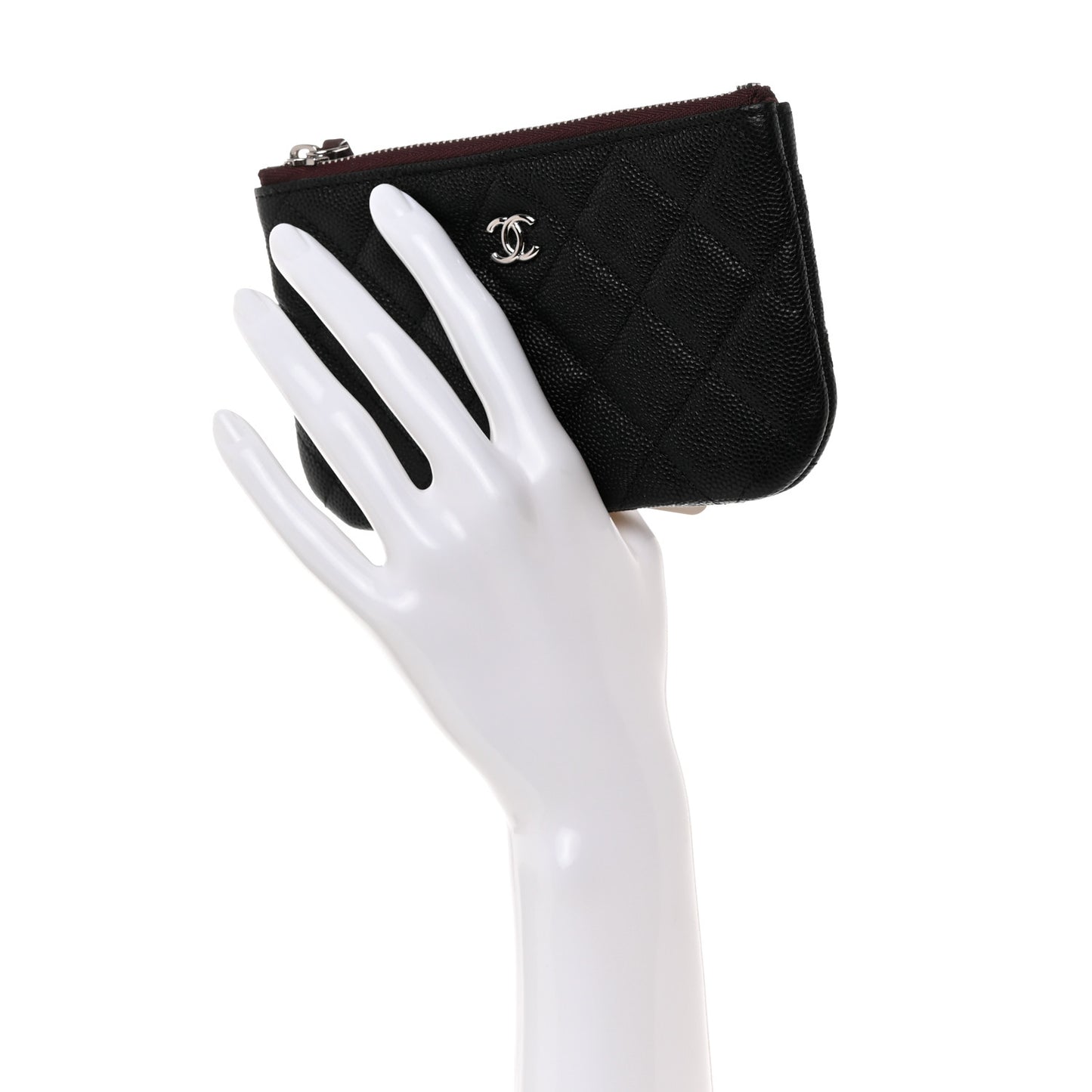 Caviar Quilted Small Cosmetic Case Black