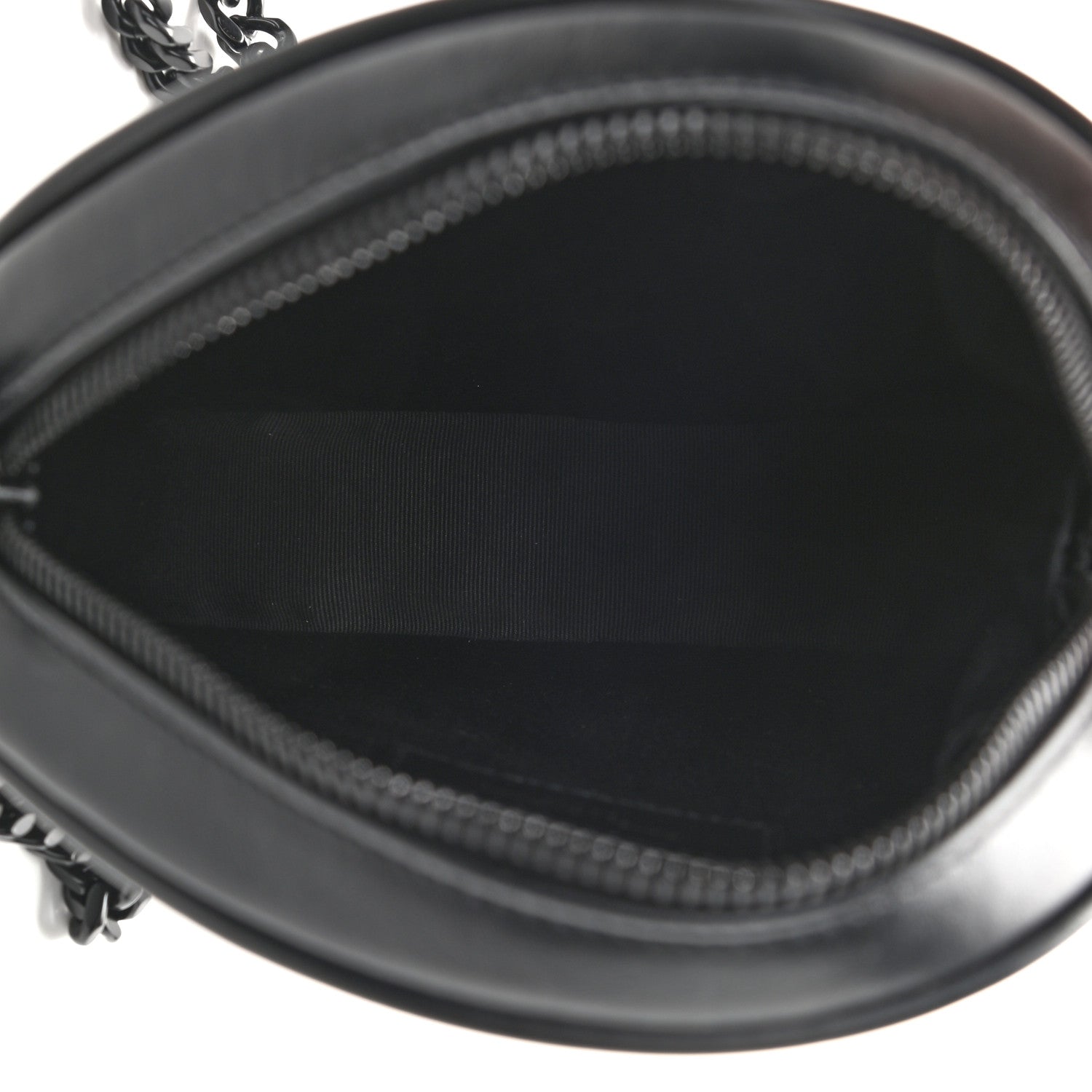 Saint Laurent Calfskin Matelasse Chevron Round Vinyle Camera Bag Black 5 of 9