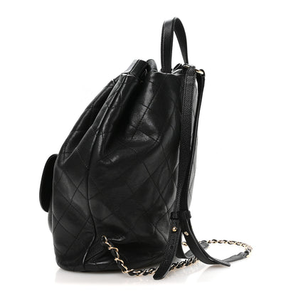 Chanel Sheepskin Caviar Quilted Daily Round Backpack Black 2 of 9