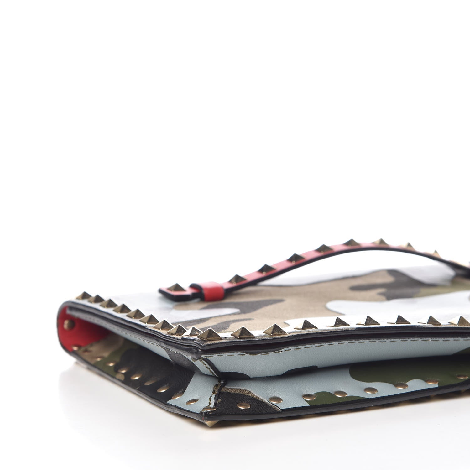 Valentino Garavani Nappa Canvas Camouflage Rockstud Wristlet Clutch Multicolor 8 of 10