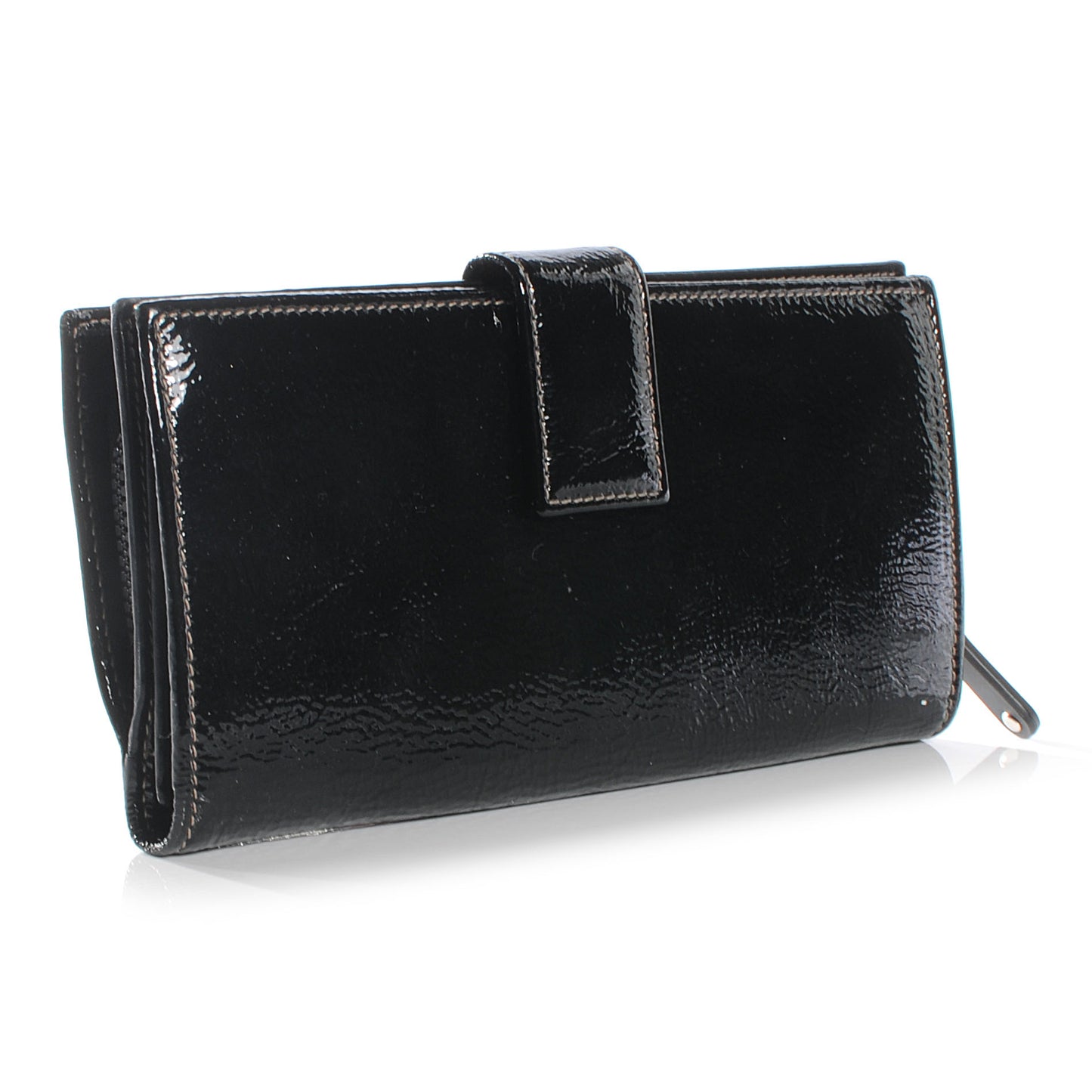 Patent Leather Blondie Continental Wallet Black