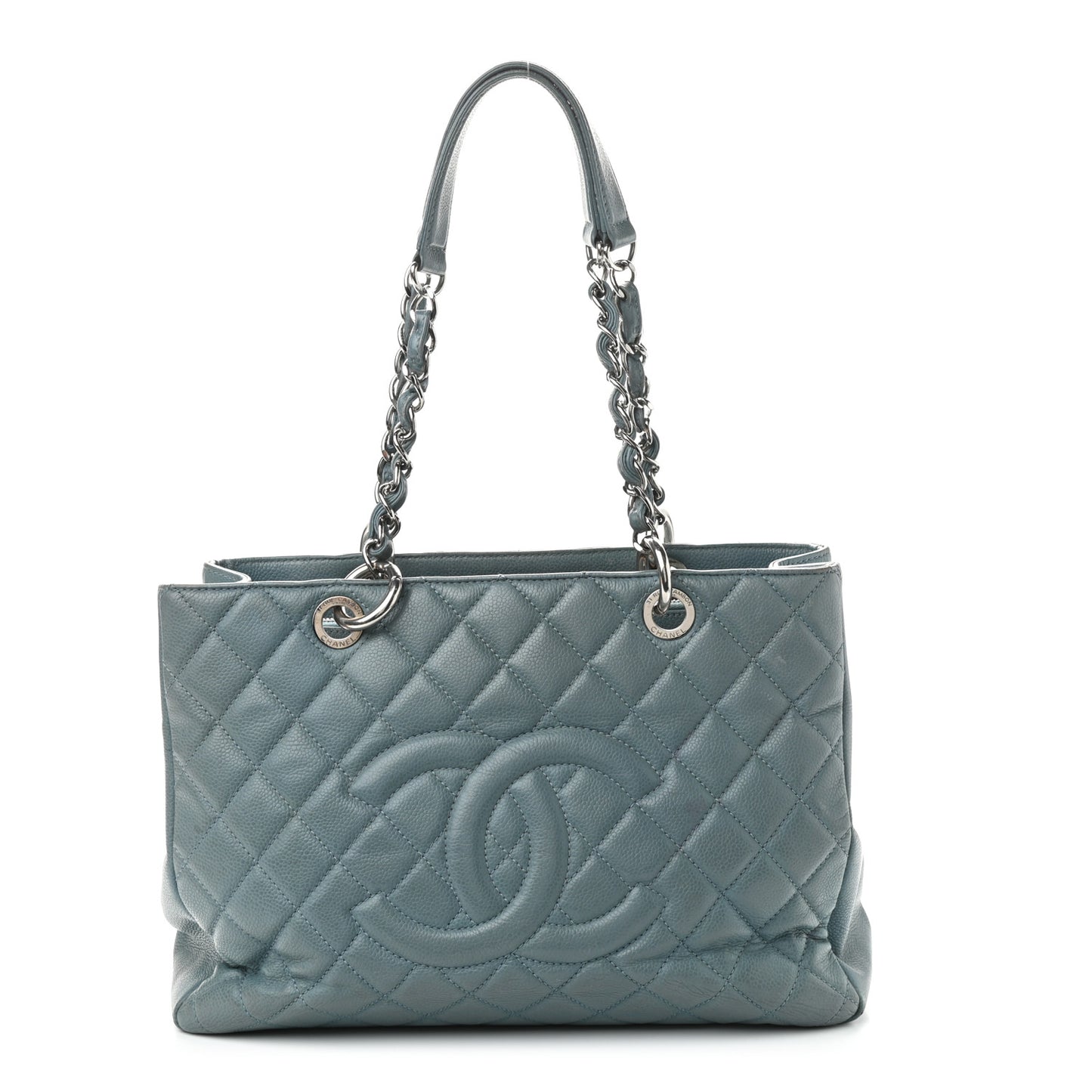 Caviar Quilted Grand Shopping Tote GST Blue