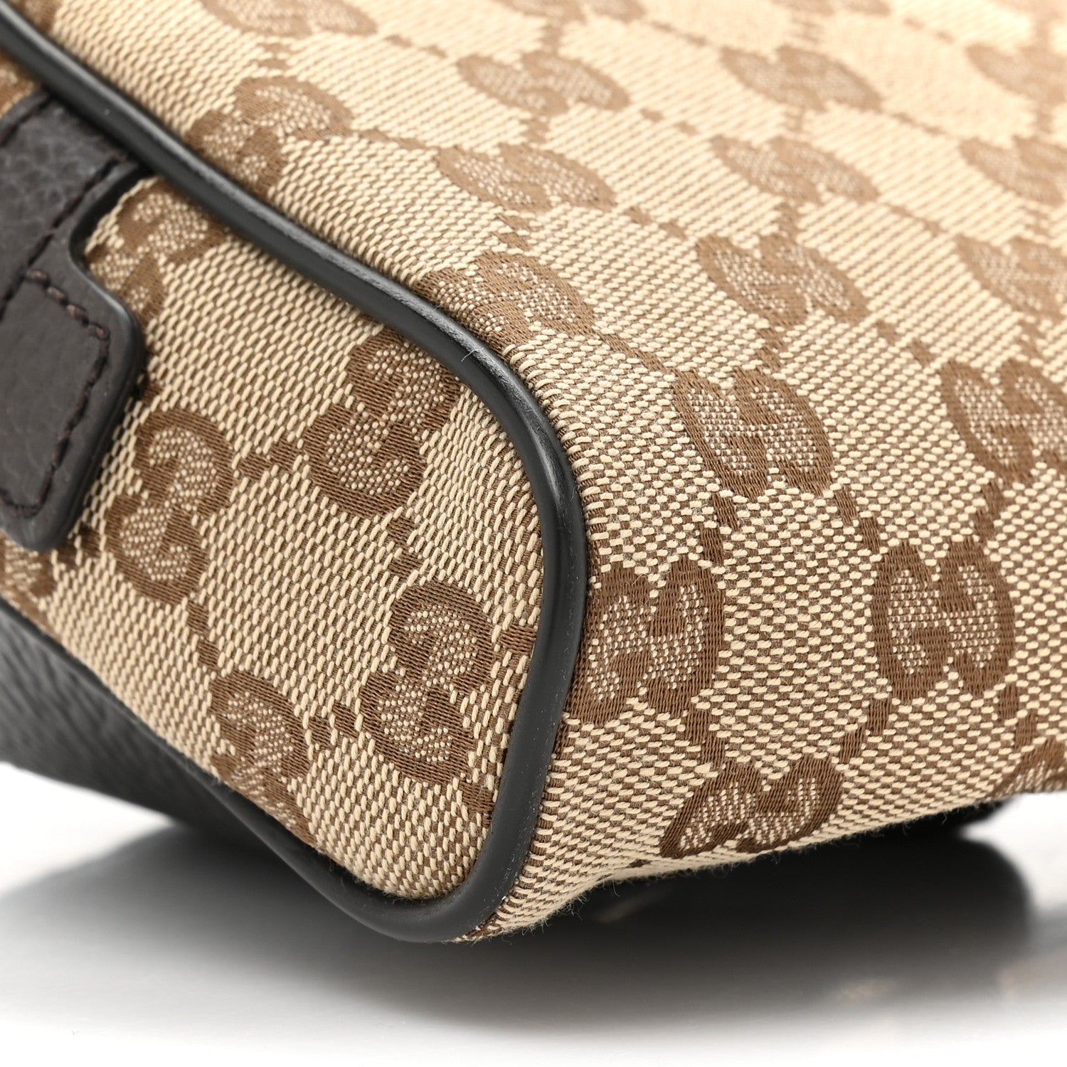 Gucci Monogram Dollar Calfskin Belt Bag Beige Ebony Testa di Moro Marrone Scuro 9 of 9