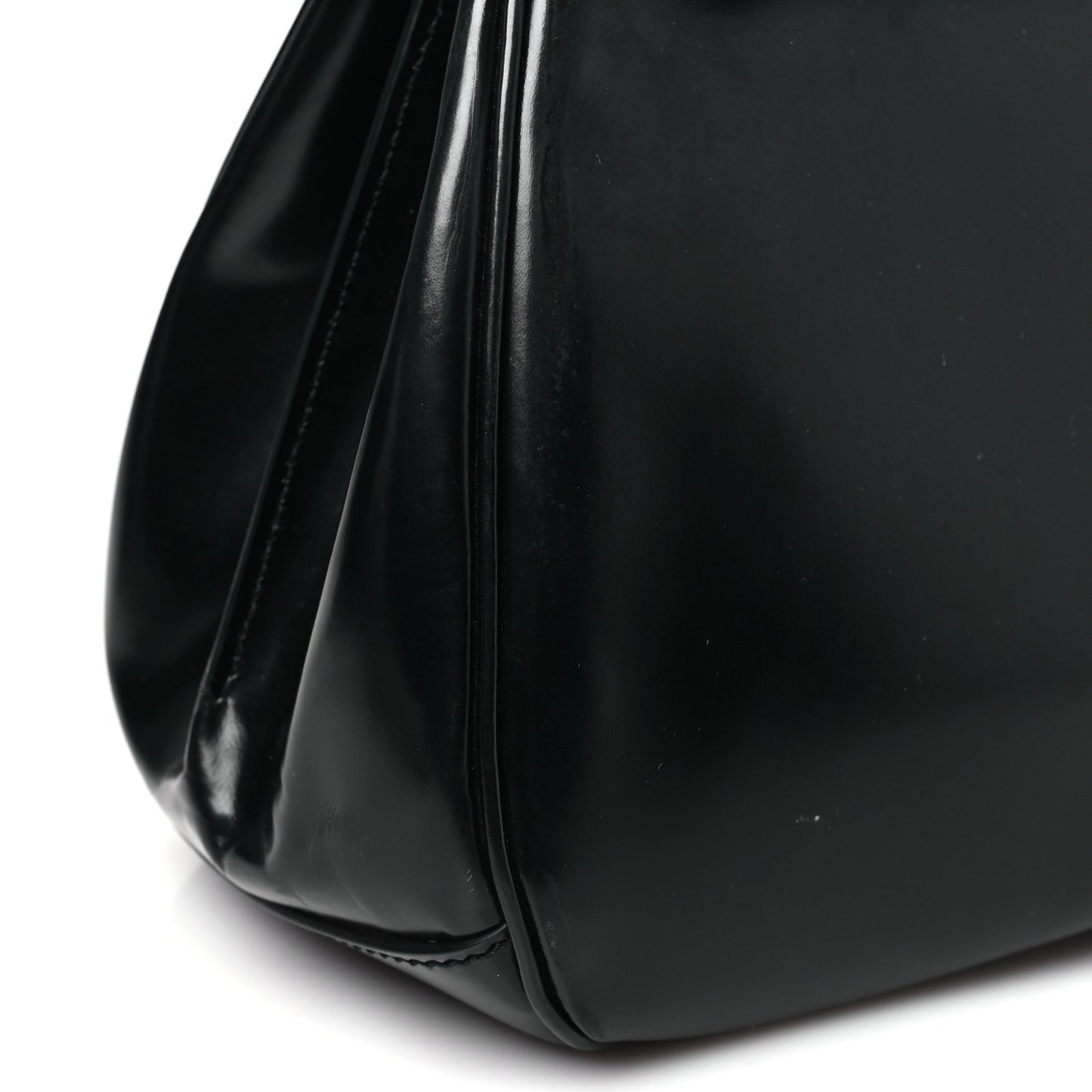 Regent Calfskin Bamboo Medium Lady Lock Top Handle Bag Black