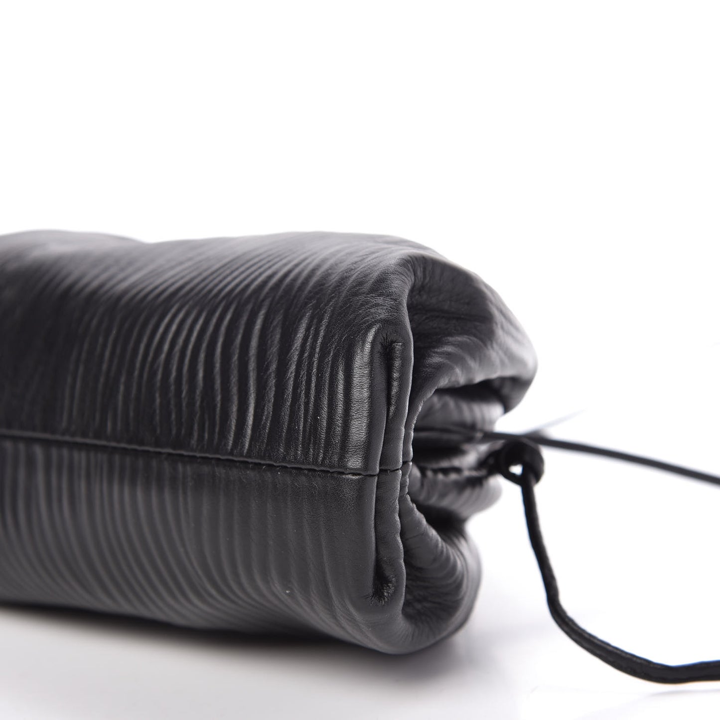 Bark Calfskin Embossed The Mini Pouch Clutch Black