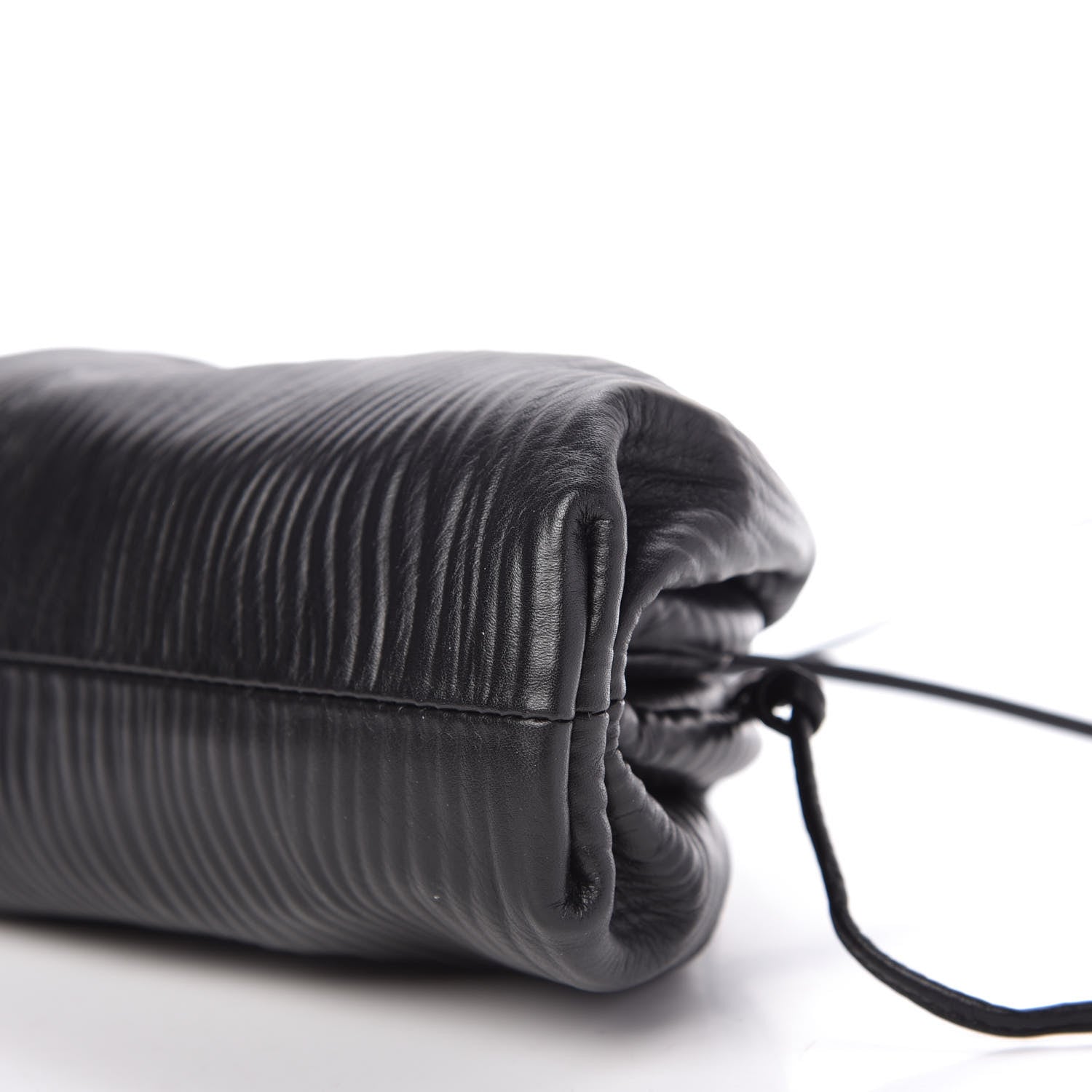 Bottega Veneta Bark Calfskin Embossed The Mini Pouch Clutch Black 7 of 9