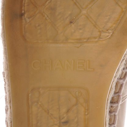 Chanel Lambskin CC Espadrilles 40 Beige Black 6 of 10