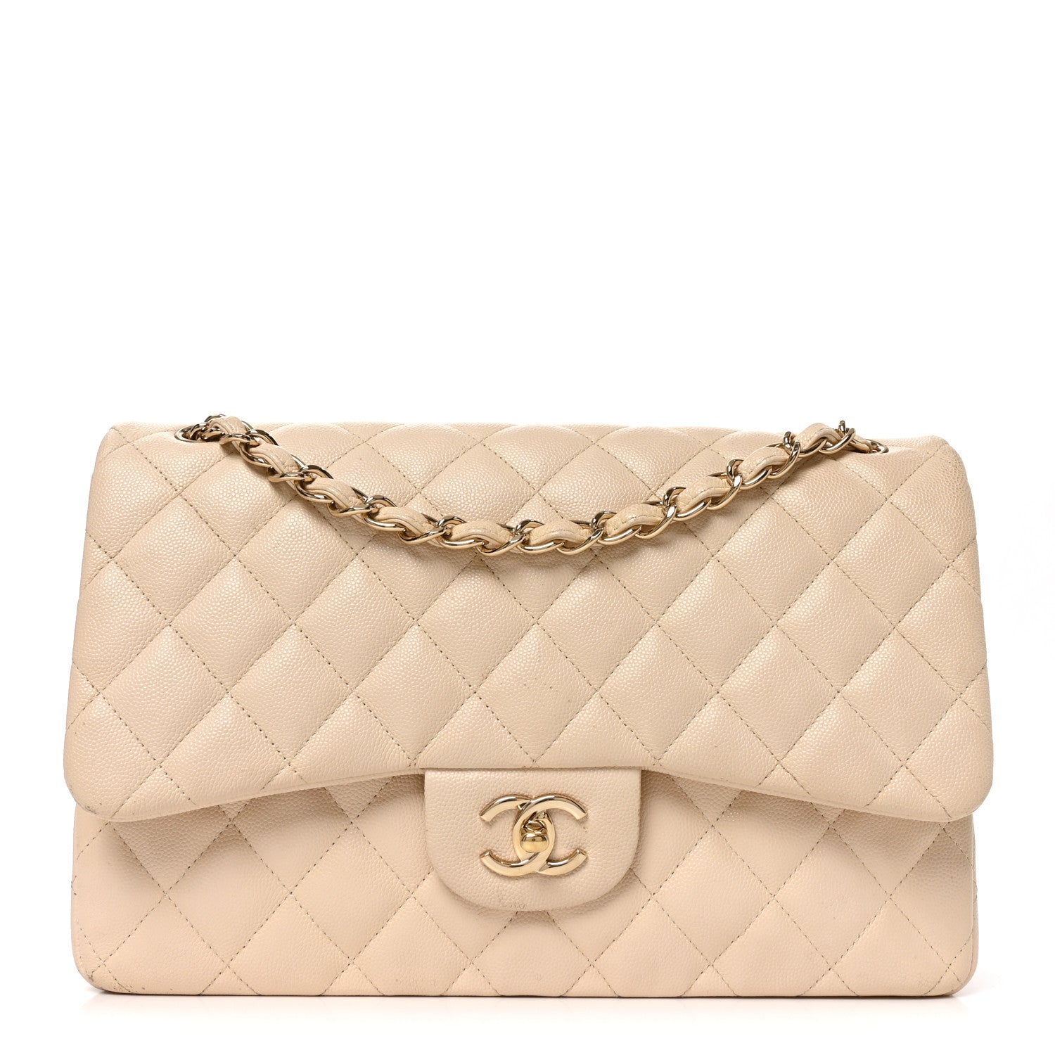 Chanel Caviar Quilted Jumbo Double Flap Beige Clair 1 of 10