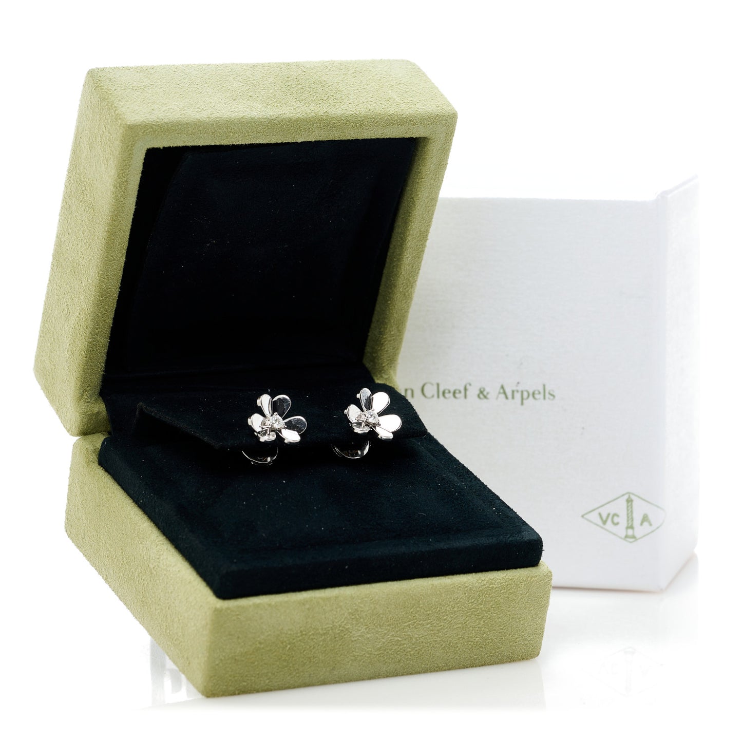 18K White Gold Diamond Mini Frivole Earrings