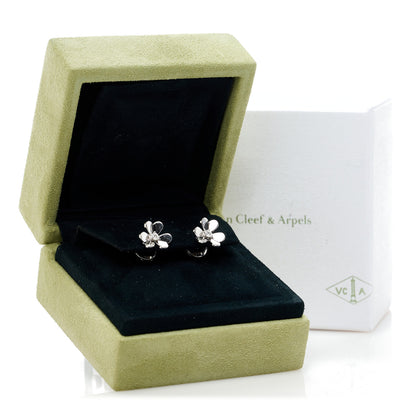 Van Cleef & Arpels 18K White Gold Diamond Mini Frivole Earrings 5 of 5