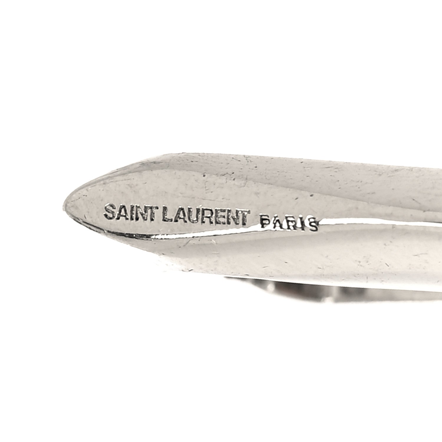Saint Laurent Metal Crystral Chain Link Bracelet Silver 4 of 4