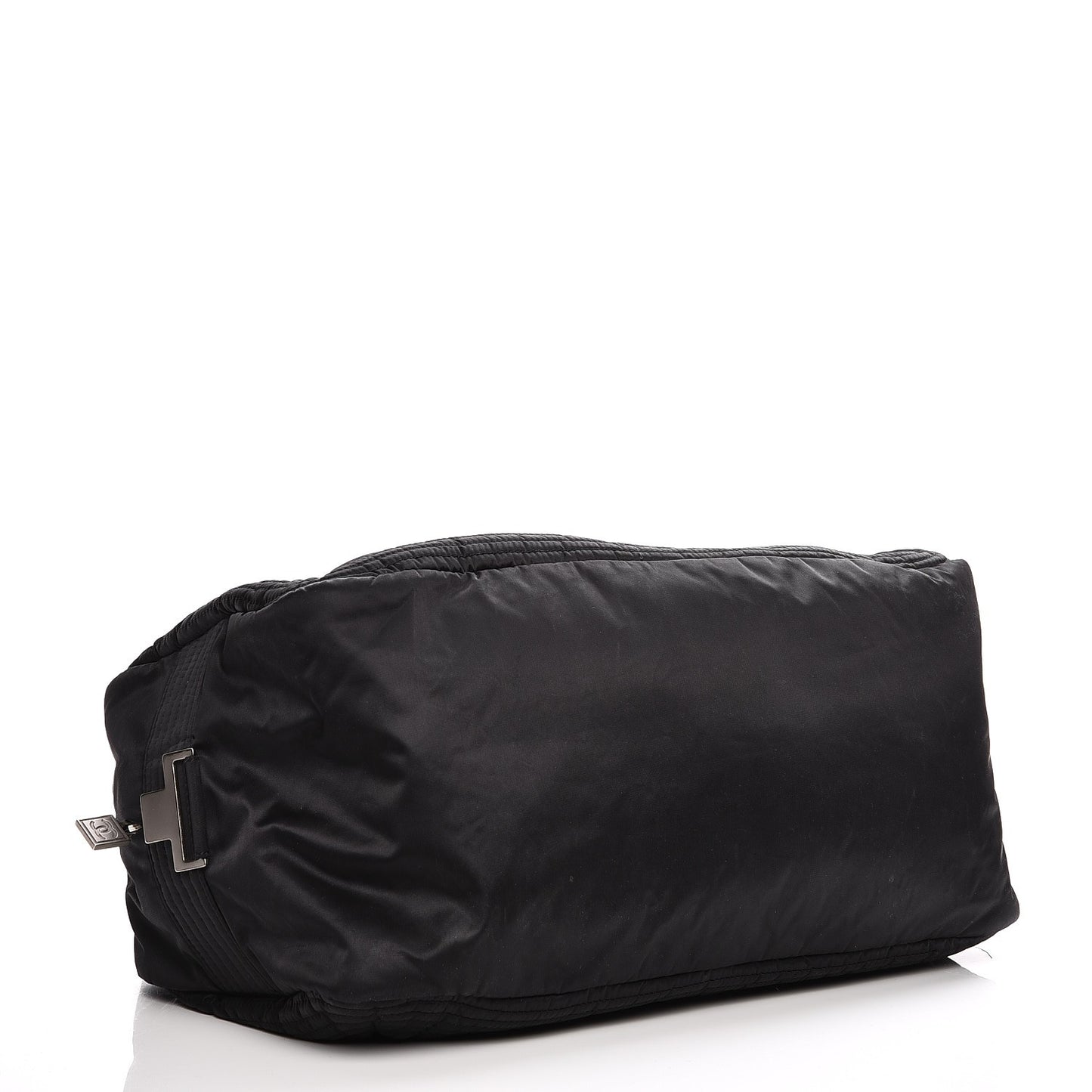 Nylon Quilted Ski Sport Shoulder Bag Black