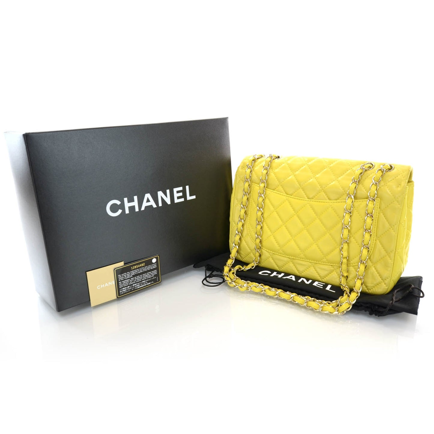 Lambskin Jumbo Single Flap Yellow