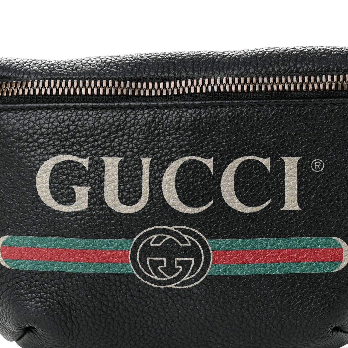 Grained Calfskin Small Logo Belt Bag Black