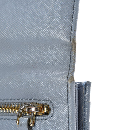 Prada Saffiano Metal Continental Flap Travel Wallet Astrale 14 of 19