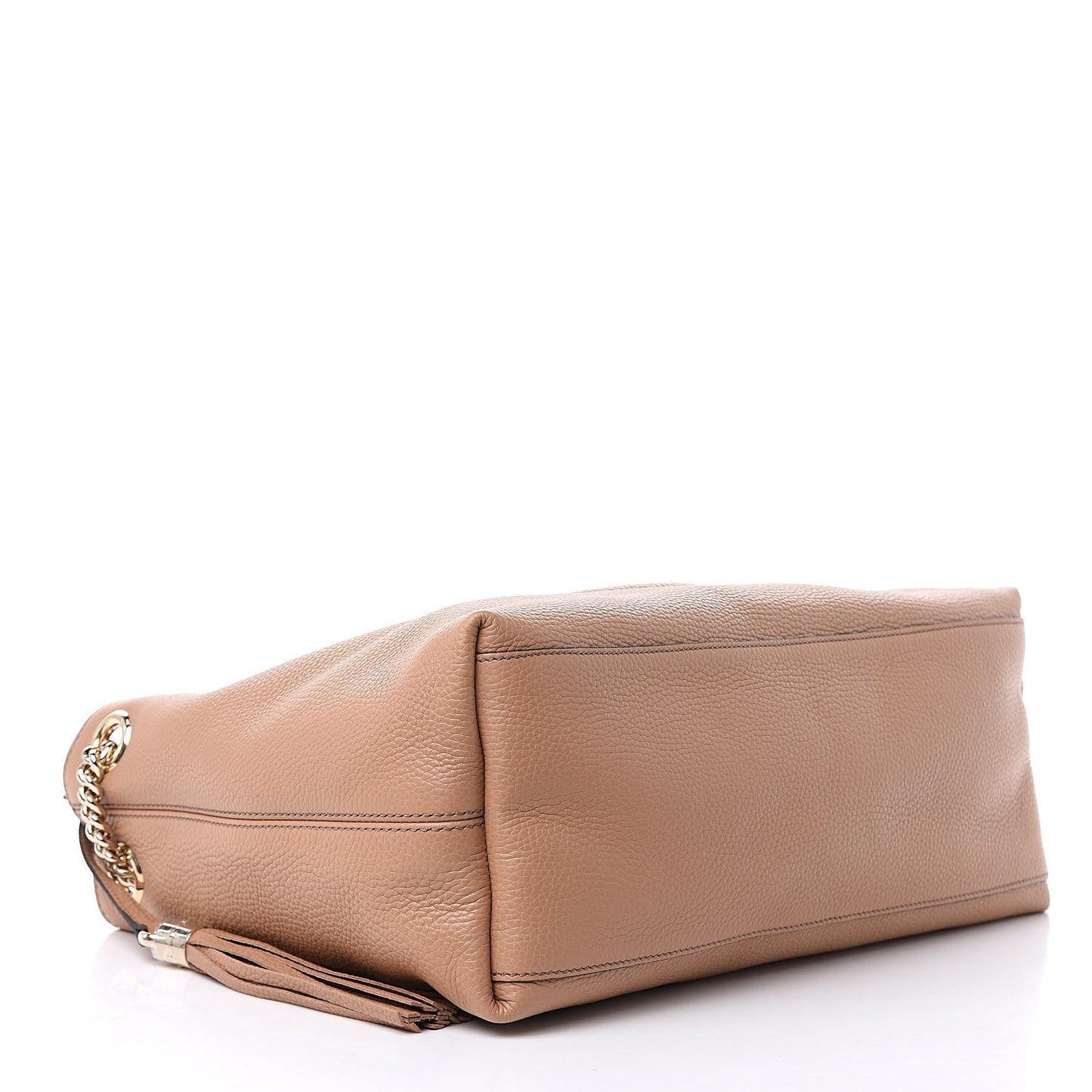 Pebbled Calfskin Medium Soho Chain Shoulder Bag Camelia