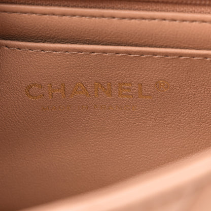 Chanel Lambskin Quilted Mini Top Handle Rectangular Flap Beige 6 of 11