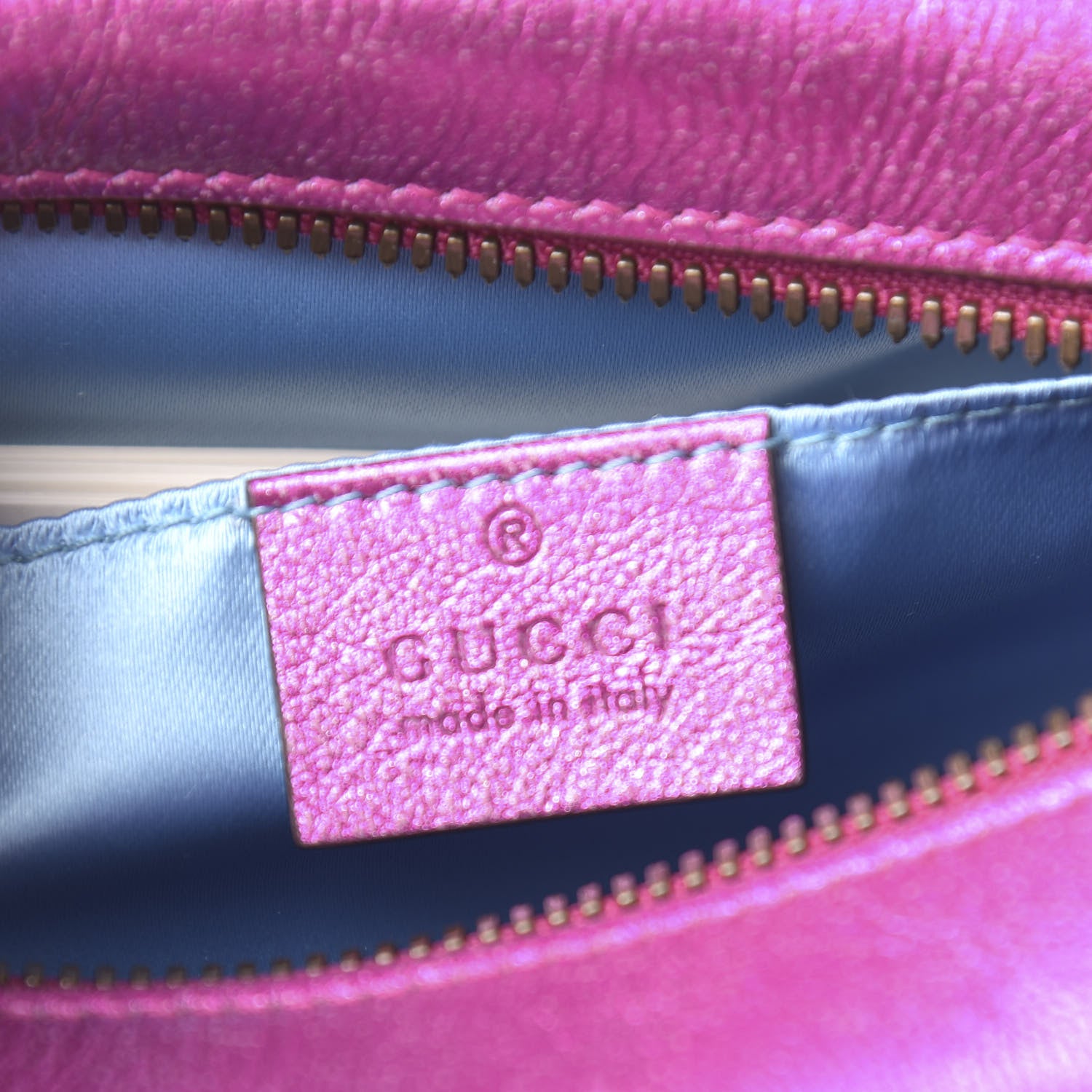 Gucci Laminated Nappa Matelasse Small GG Marmont Chain Shoulder Bag Fuxia Rosso Rosa 6 of 10