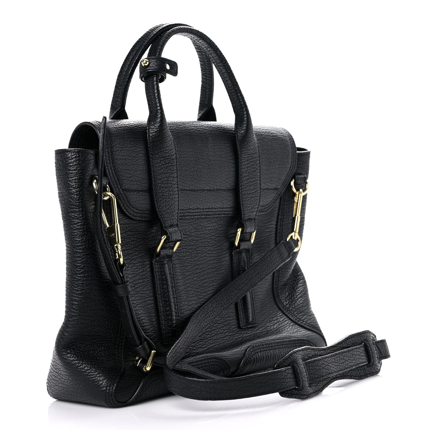 3.1 Phillip Lim Textured Calfskin Medium Pashli Satchel Black 3 of 15