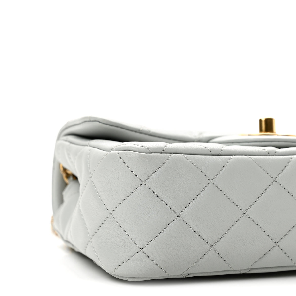 Chanel Lambskin Quilted Mini Rectangular Pearl Crush Flap Grey 9 of 13