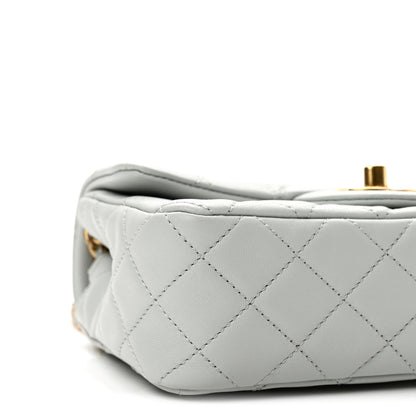 Chanel Lambskin Quilted Mini Rectangular Pearl Crush Flap Grey 9 of 13