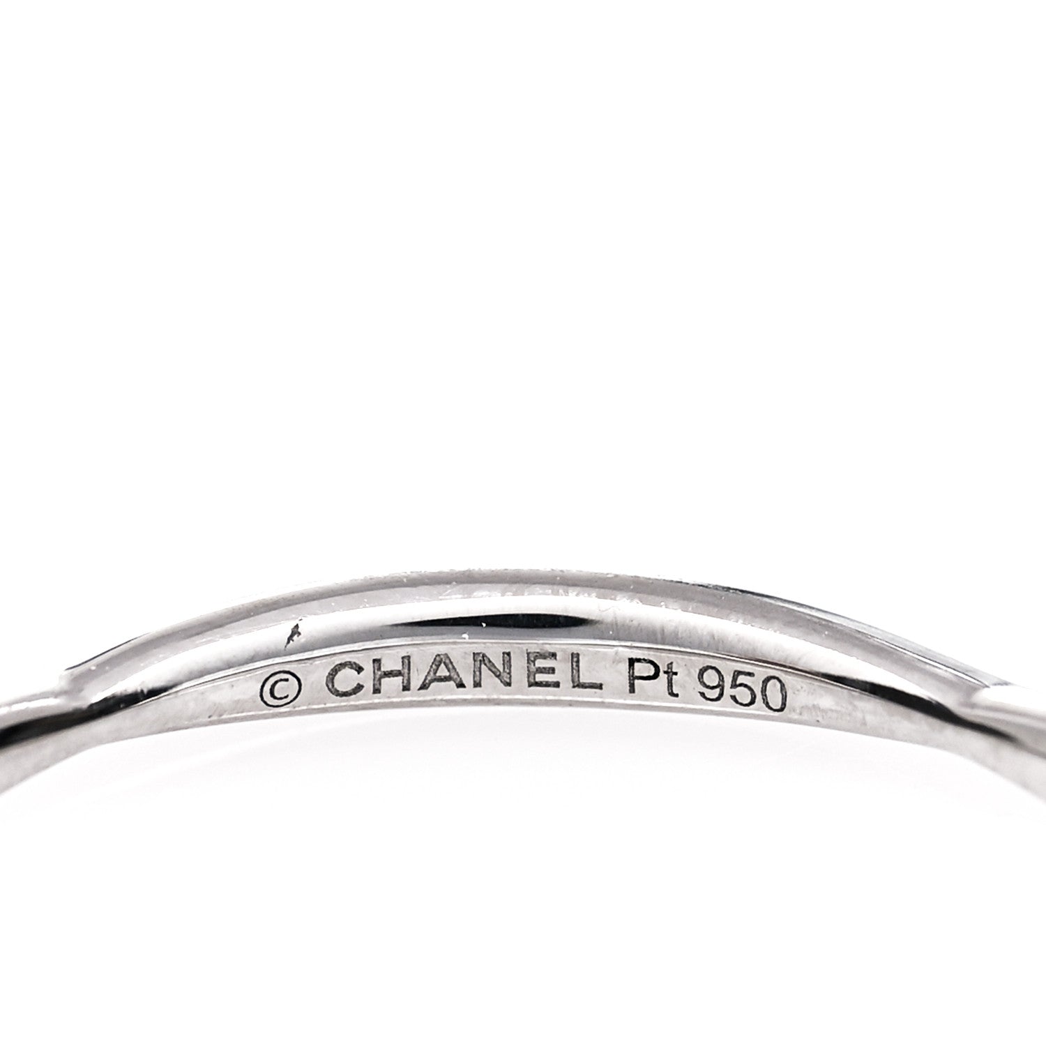 Chanel Platinum Camelia Wedding Band Ring 63 10.25 4 of 4
