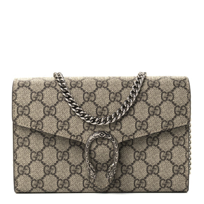 Gucci GG Supreme Monogram Mini Dionysus Chain Wallet Beige Taupe 1 of 11