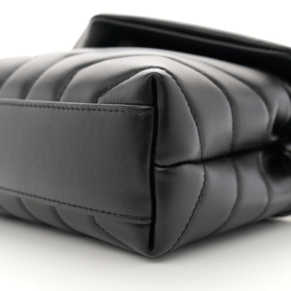 Saint Laurent Calfskin Y Quilted Monogram Monochrome Toy Loulou Crossbody Bag Black 10 of 11