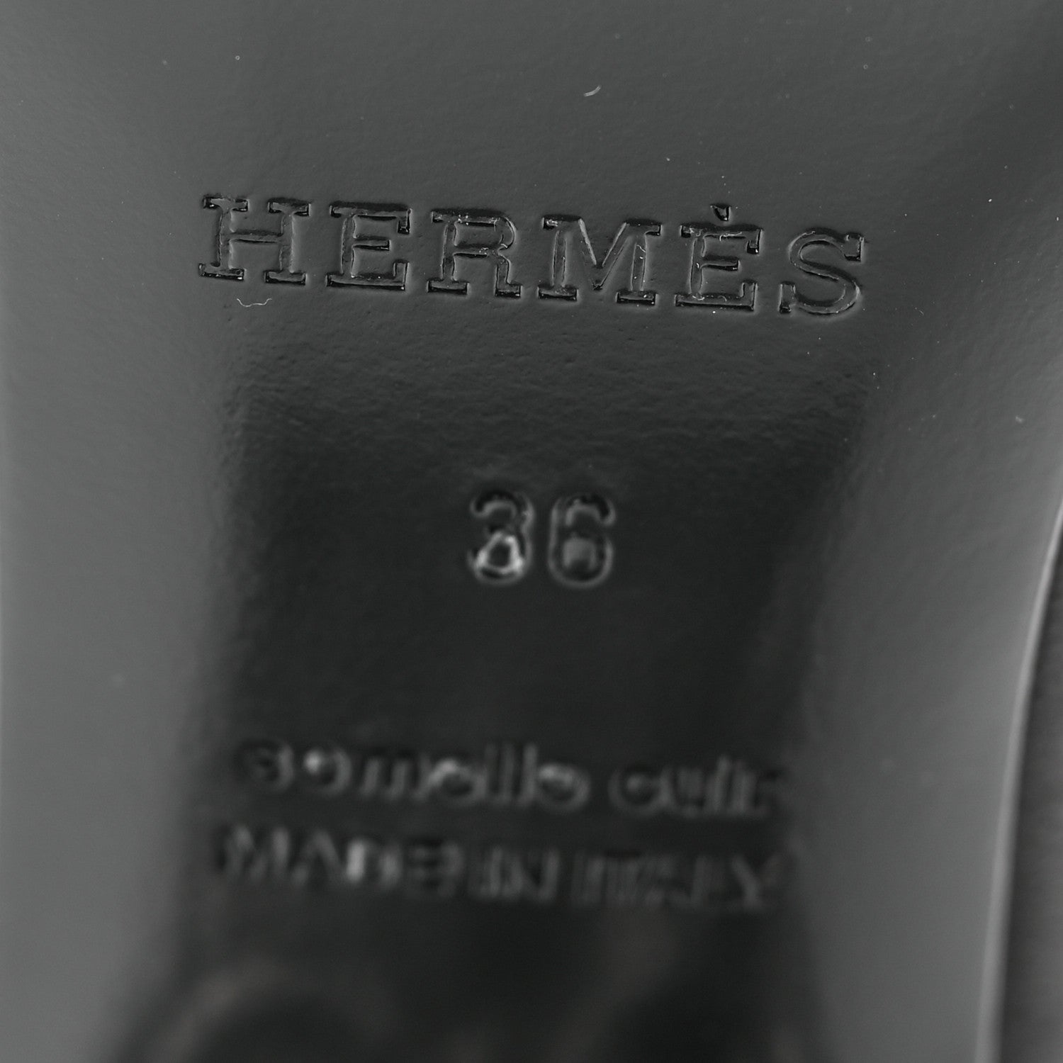 Hermes Nappa Glossy 60 Sandals 36 Black 5 of 7
