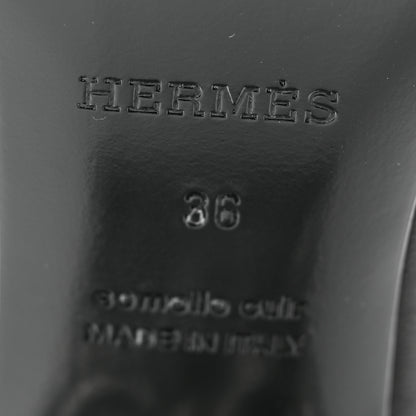 Hermes Nappa Glossy 60 Sandals 36 Black 5 of 7