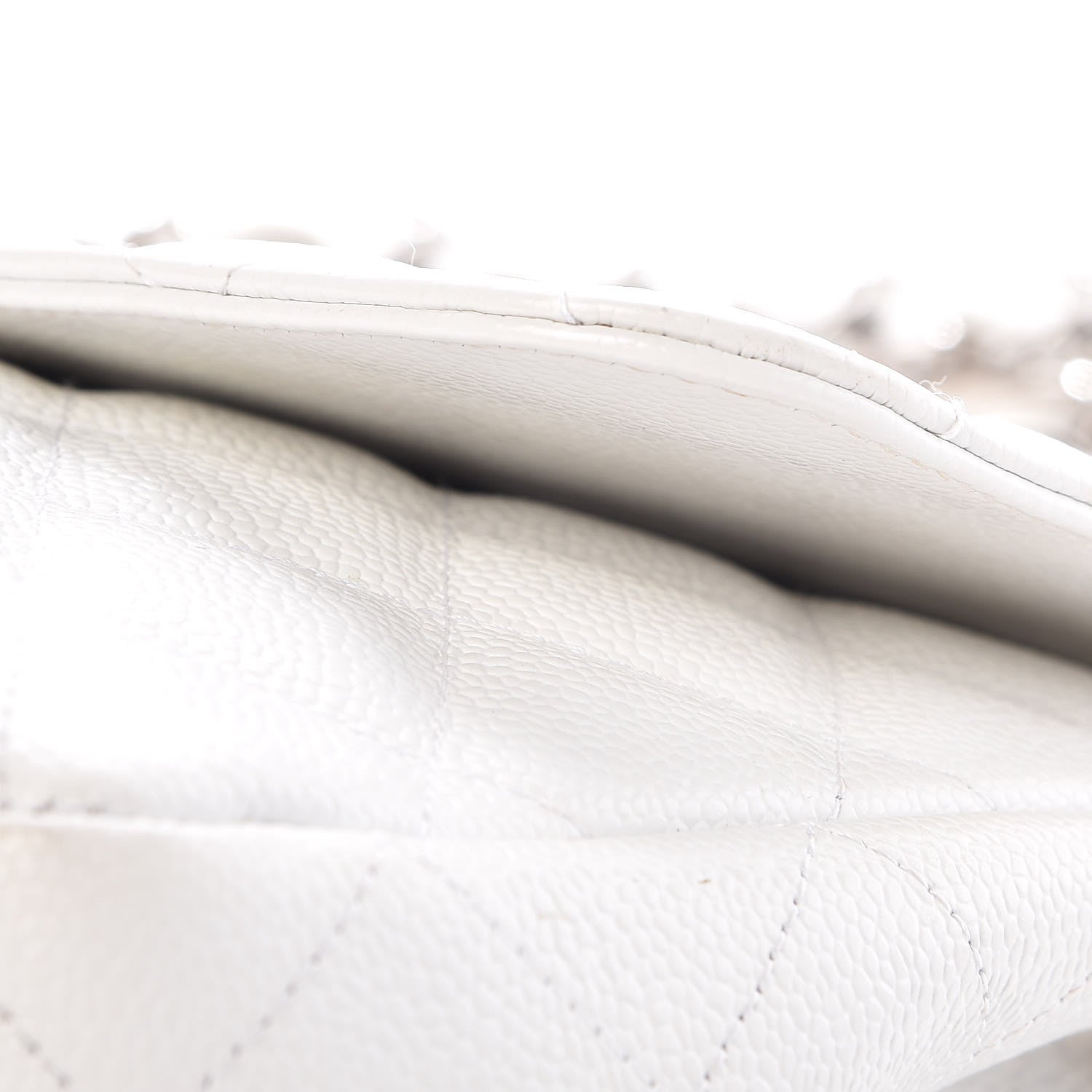 Chanel Caviar Quilted Jumbo Single Flap White 14 of 17