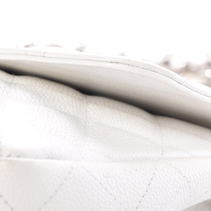 Chanel Caviar Quilted Jumbo Single Flap White 14 of 17