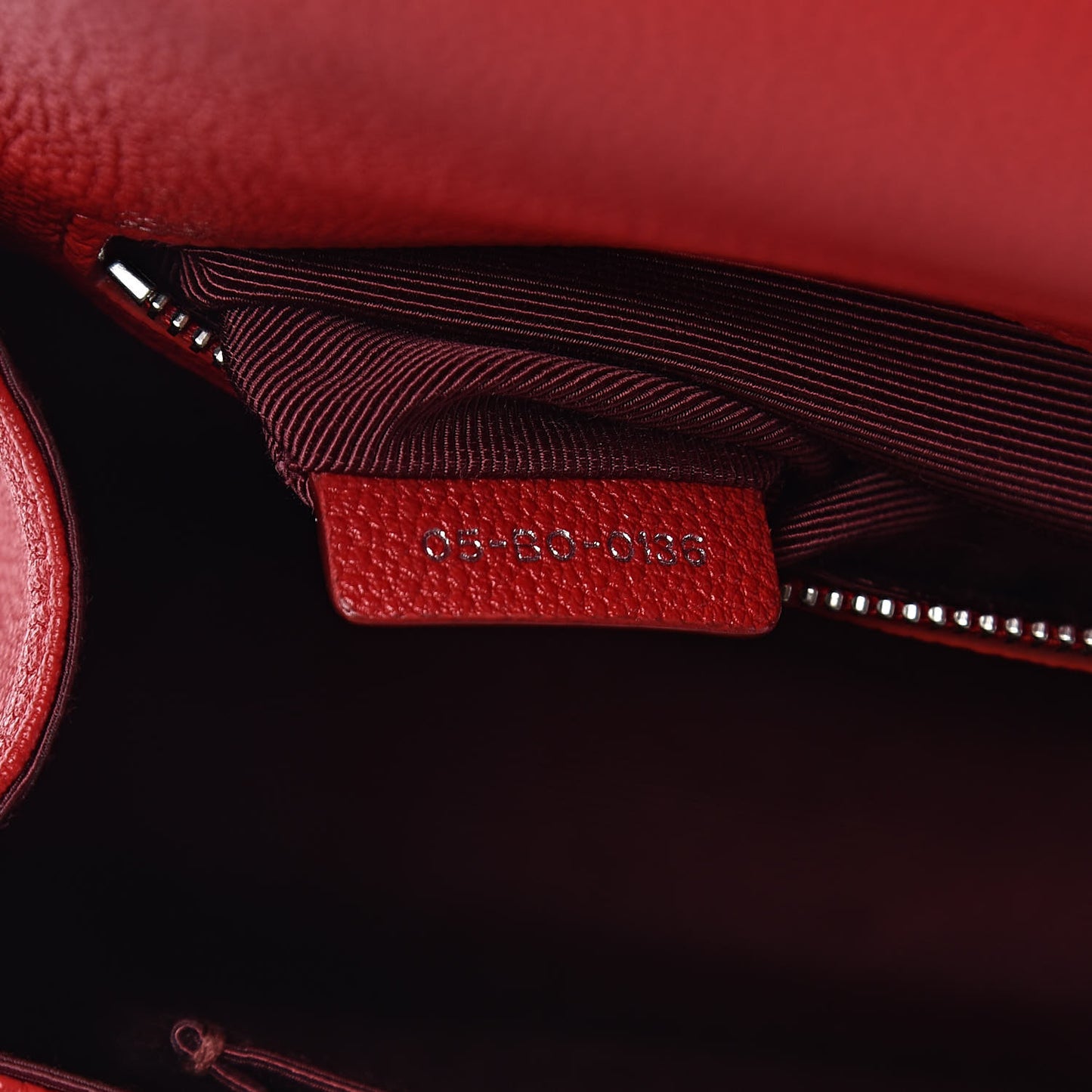 Grained Calfskin Medium Diorama Flap Bag Red