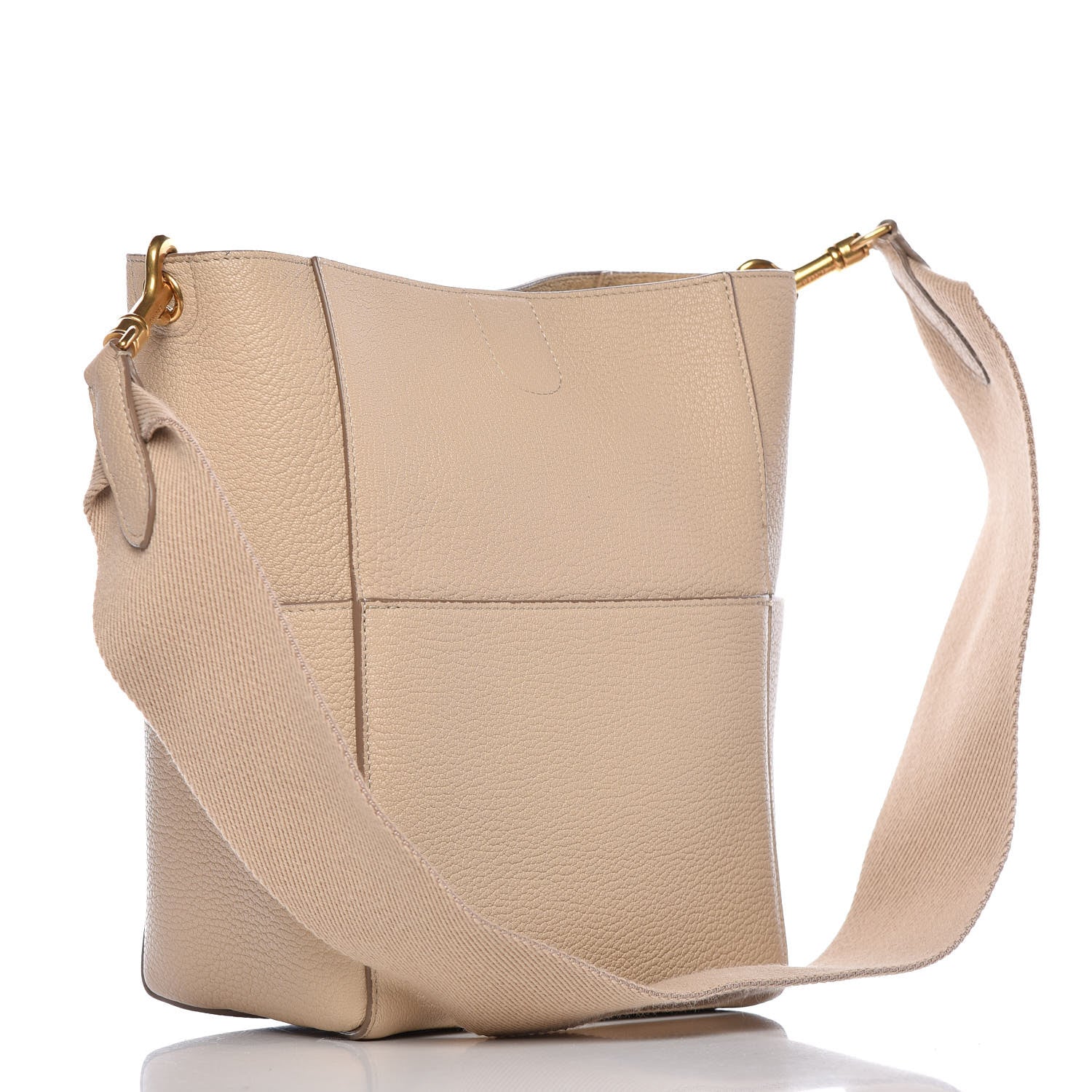Celine Soft Grained Calfskin Sangle Bucket Bag Dune 3 of 10