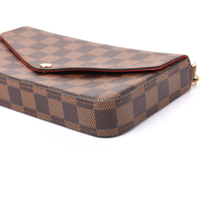 Louis Vuitton Damier Ebene Pochette Felicie Chain Wallet 5 of 10