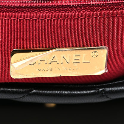 Chanel Shiny Goatskin Quilted Medium Chanel 19 Flap Black 6 of 10
