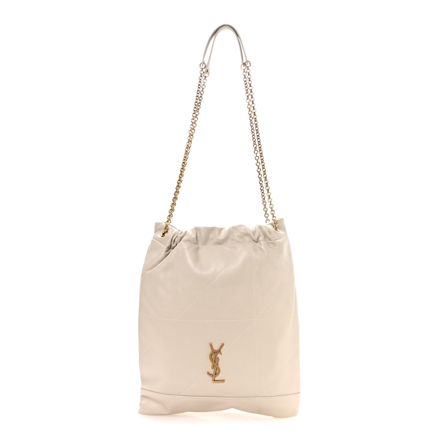 Lambskin Matelasse Monogram Medium Jamie 4.3 Pochon Crema Soft