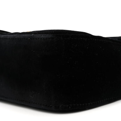 Gucci Velvet Matelasse Loved Embroidered Medium GG Marmont Shoulder Bag Black 10 of 11